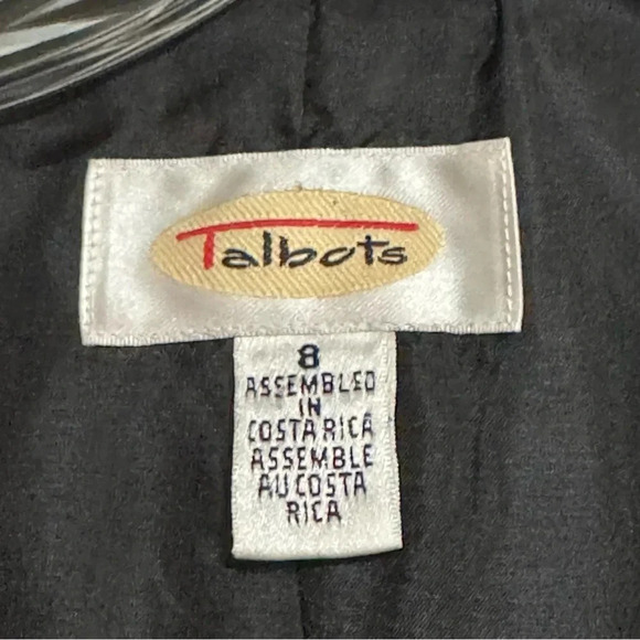 TALBOTS Vintage Charcoal Gray Classic Wool Blazer Gold Tone Buttons Size 8 - Picture 7 of 9